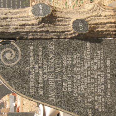 WET Jacobus Francois, de 1923-1961