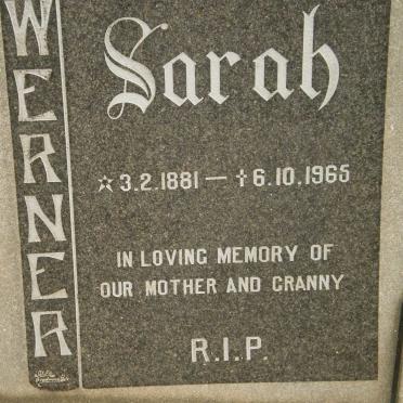 WERNER Sarah 1881-1965