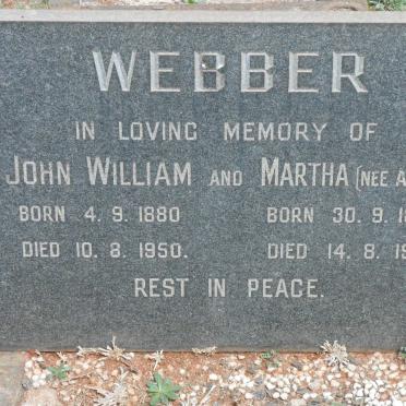 WEBBER John William 1880-1950 &amp; Martha ASTLE 1890-1967