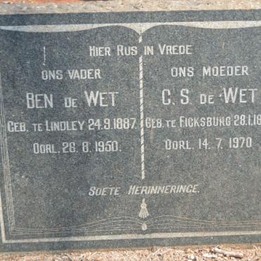WET Ben, de 1887-1950 &amp; C.S. 1889-1970