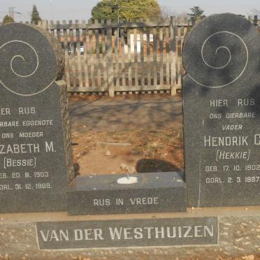 WESTHUIZEN Hendrik C., van der 1902-1987 &amp; Elizabeth M. 1903-1969
