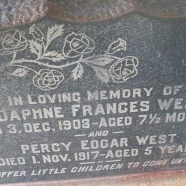 WEST Daphne Frances  -1903 :: WEST Percy Edgar - 1917