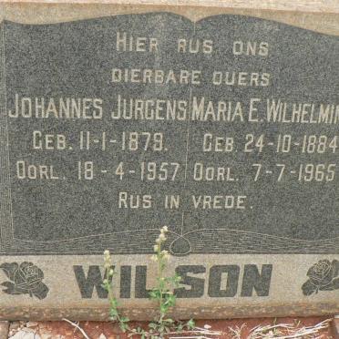 WILSON Johannes Jurgens 1879-1957 &amp; Maria E. Wilhelmina 1884-1965