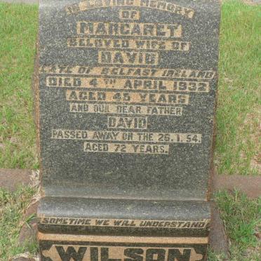 WILSON David -1954 &amp; Margaret -1932