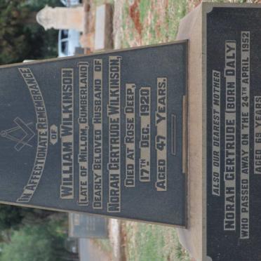 WILKINSON William -1920 &amp; Norah Gertrude DALY -1952