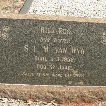 WYK S.L.M., van -1952