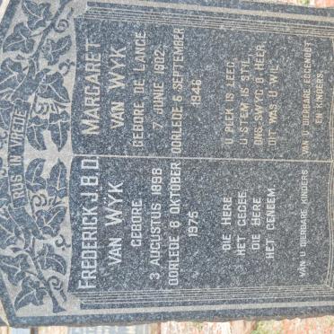 WŸK Frederick J.B.D., van 1898-1975 &amp; Margaret DE LANGE 1902-1946