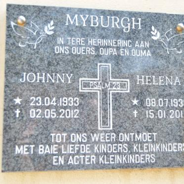 MYBURGH Johnny 1933-2012 &amp; Helena 1938-2016