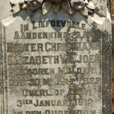 VILJOEN Hester Christiana Elizabeth nee MULDER 1822-1912