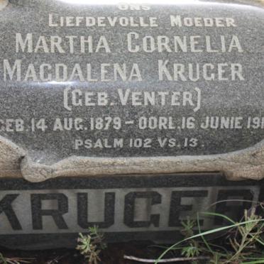 KRUGER Martha Cornelia Magdalena nee VENTER 1879-1913