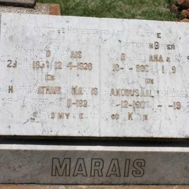 MARAIS Wynand 1856-1926 &amp; Johanna Catharina 1867-1938 :: MARAIS Maria Adriana 1906-1931 :: MARAIS Jakobus Aalwyn 1903-1932