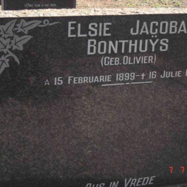BONTHUYS Elsie Jacoba nee OLIVIER 1899-1968