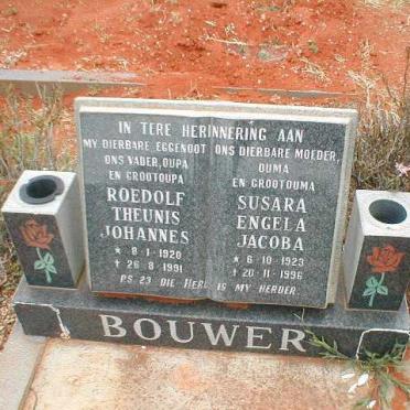 BOUWER Roedolf Theunis Johannes 1920-1991 &amp; Susara Engela Jacoba 1923-1996