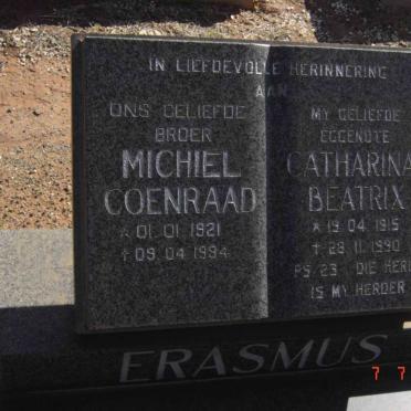 ERASMUS Michiel Coenraad 1921-1994 &amp; Catharina Beatrix 1915-1990