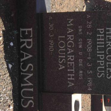 ERASMUS Hercules Philippus 1908-1984 &amp; Margaretha Louisa 1910-