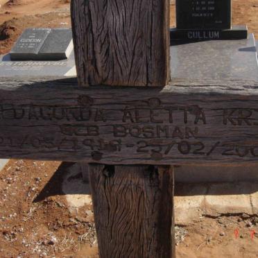 KRIEL Hildagonda Aletta nee BOSMAN 1919-2002