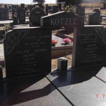 KOTZEE Willem Jacobus 1910-1993 &amp; Martha Magdalena 19??-19??