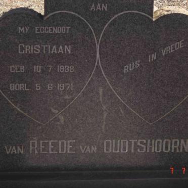 OUDTSHOORN Cristiaan, van Reede van 1938-1971