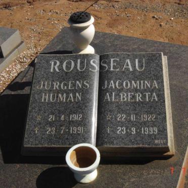 ROUSSEAU Jurgens Human 1912-1991 &amp; Jacomina Alberta 1922-1999