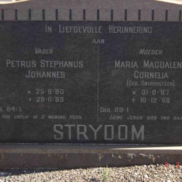 STRYDOM Petrus Stephanus Johannes 1880-1963 &amp; Maria Magdalena Cornelia OBERHOLTZER 1887-1968