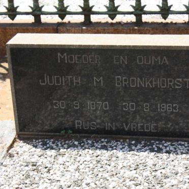 BRONKHORST Judith M. 1870-1963 