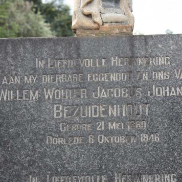 BEZUIDENHOUT Willem Wouter Jacobus Johannes 1889-1946 &amp; Anna Jacoba Susanna CRONJE 1889-1969 