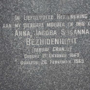 BEZUIDENHOUT Anna Jacoba Susanna nee CRONJE 1889-1969