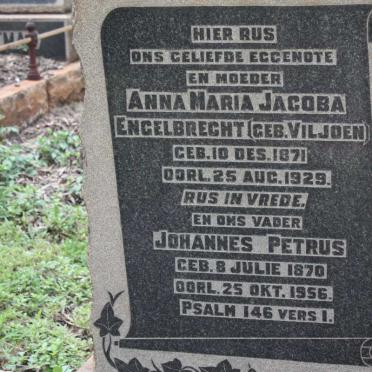 ENGELBRECT Johannes Petrus 1870-1956 &amp; Anna Maria Jacoba VILJOEN 1871-1929