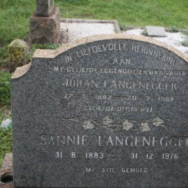 LANGENEGGER Johan 1882-1956 &amp; Sannie 1883-1976