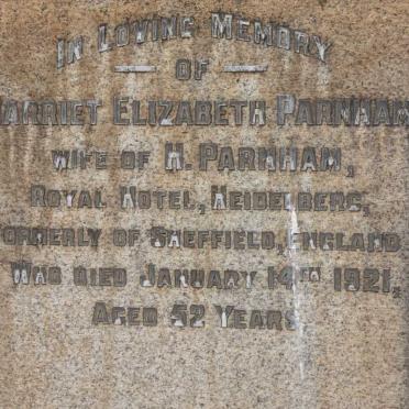 PARNHAM Harriet Elizabeth -1921