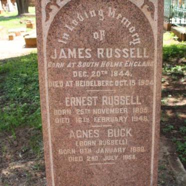 RUSSELL James 1844-1904  :: RUSSELL Ernest 1895-1948 :: BUCK Agnes nee RUSSELL 1889-1954