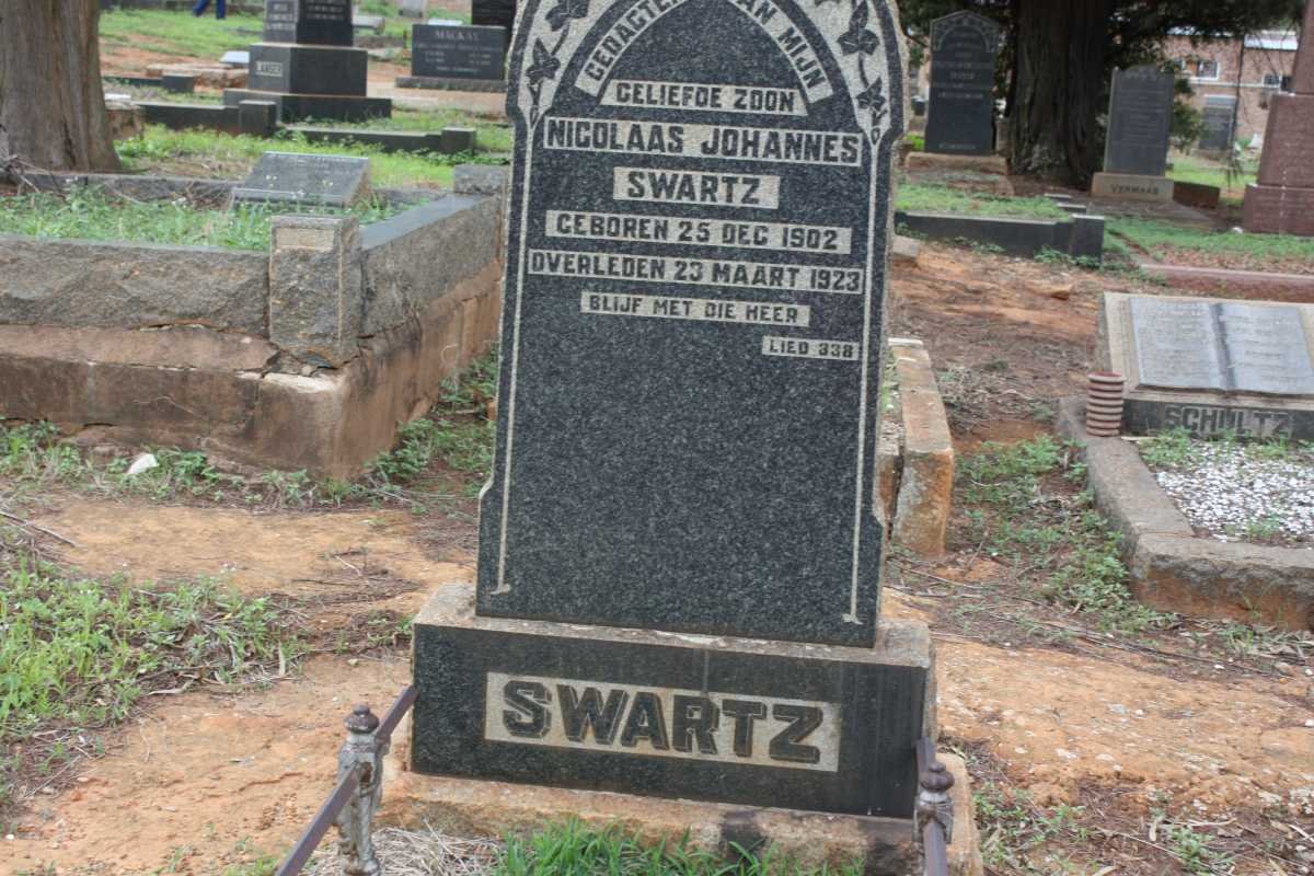 SWARTZ Nicolaas Johannes 1902-1923