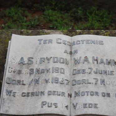 STRYDOM S.A. 1906-1937 :: HAMMAN W.A. 1906-1937