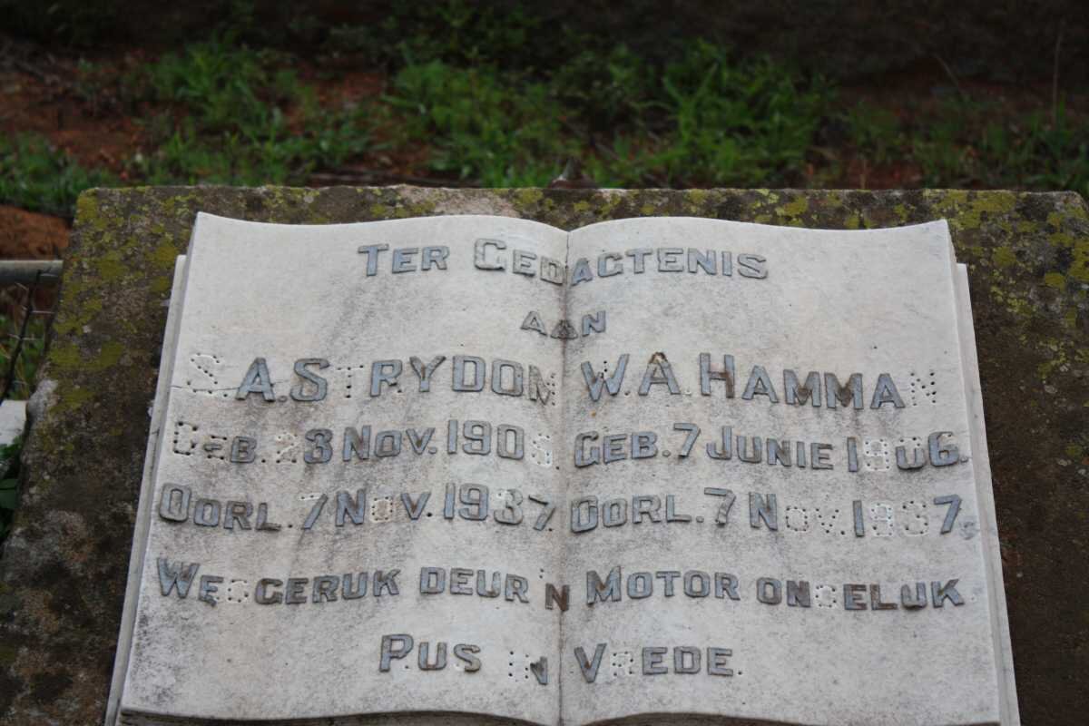 STRYDOM S.A. 1906-1937 :: HAMMAN W.A. 1906-1937