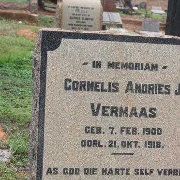 VERMAAS Cornelis Andries J. 1900-1918