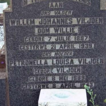 VILJOEN Willem Johannes 1887-1939 &amp; Petronella Louisa VILJOEN 1889-1943