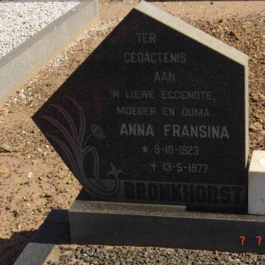 BRONKHORST Anna Fransina 1923-1977