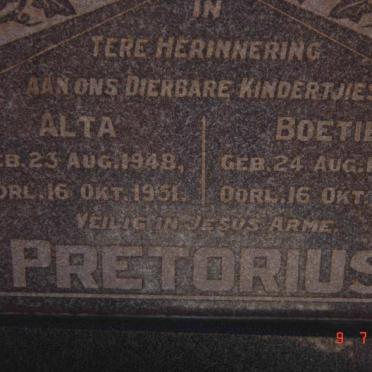 PRETORIUS Alta 1948-1951 :: PRETORIUS Boetie 1950-1951