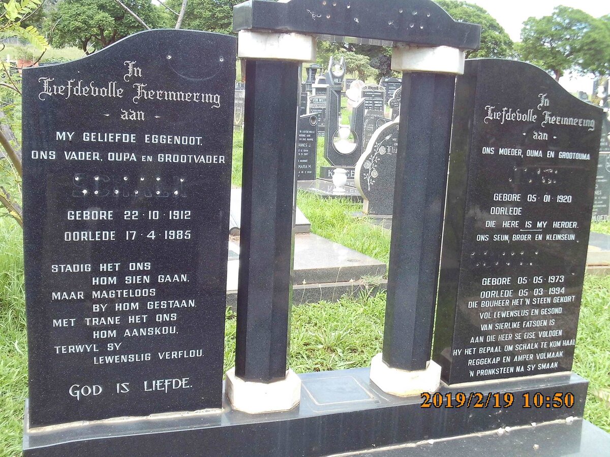 ? Schalk 1912-1985 &amp; ? 1920- :: ? 1973-1994