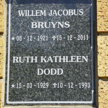 BRUYNS Willem Jacobus 1921-2011 :: DODD Ruth Kathleen 1929-1993