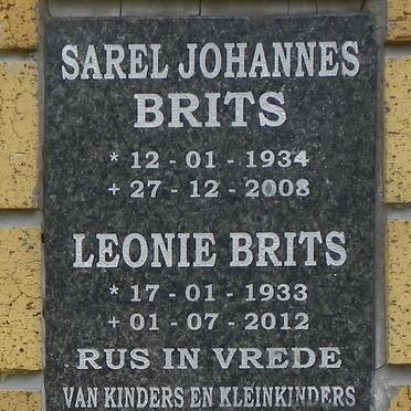 BRITS Sarel Johannes 1934-2008 &amp; Leonie 1933-2012