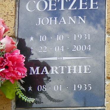 COETZEE Johann 1931-2004 &amp; Marthie 1935-