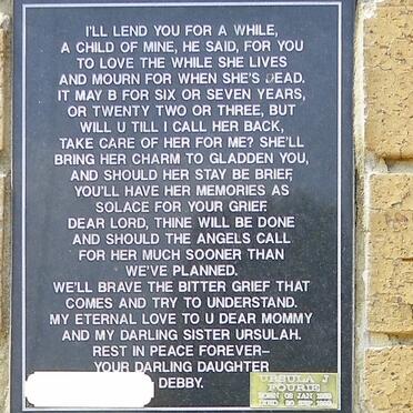 FOURIE Ursula J. 1959-1999 :: ?