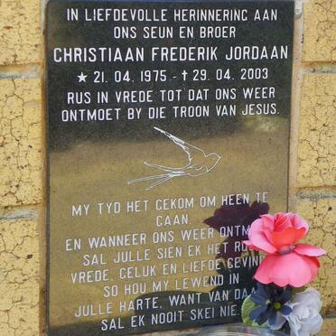 JORDAAN Christiaan Frederik 1975-2003