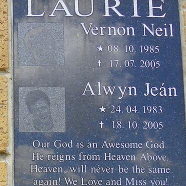LAURIE Vernon Neil 1985-2005 :: LAURIE Alwyn Jeán 1983-2005