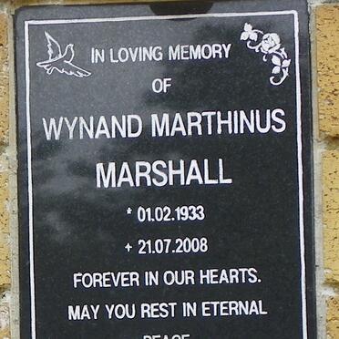 MARSHALL Wynand Marthinus 1933-2008