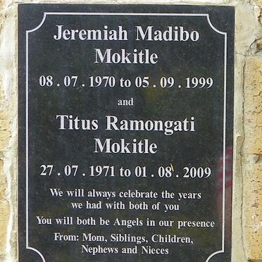 MOKITLE Jeremiah Madibo 1970-1999 :: MOKITLE Titus Ramongati 1971-2009