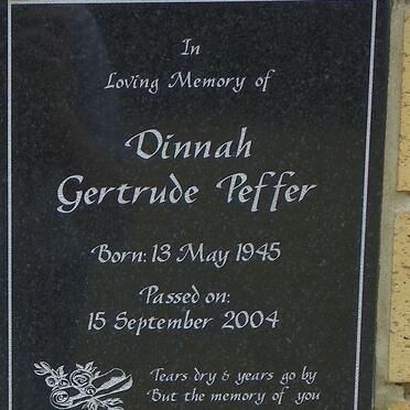 PEFFER Dinnah Gertrude 1945-2004