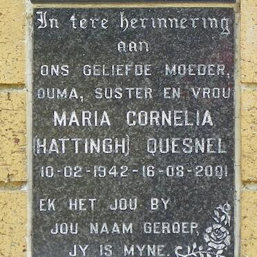 QUESNEL Maria Cornelia nee HATTINGH 1942-2001