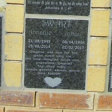 SWART Johan 1948-2017 &amp; Annatjie 1949-2014
